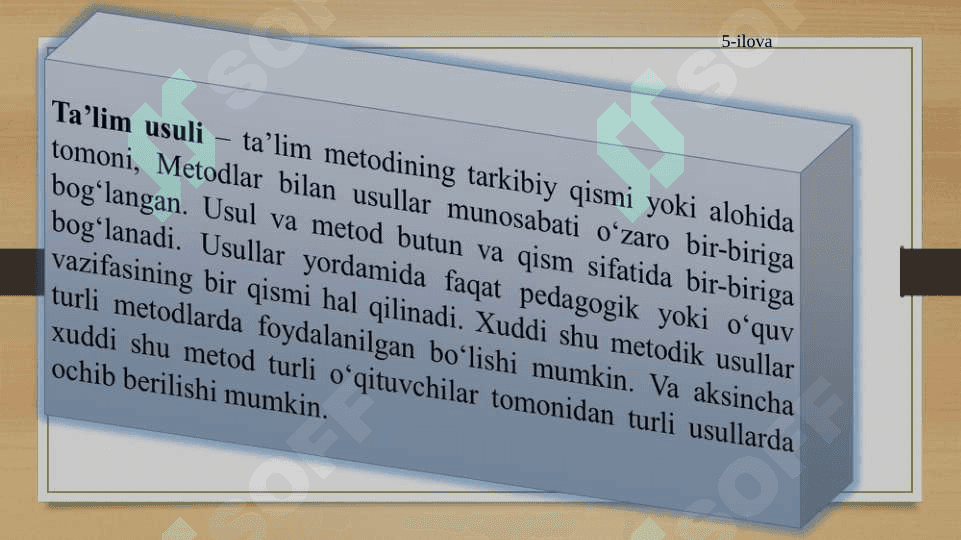 METOD TUSHUNCHALARI VA ULARNI TURLARI 6