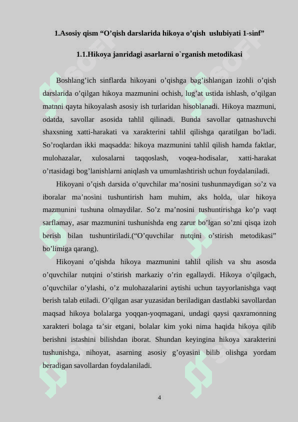 O’qishn darslarida hikoya o’qish  uslubiyati 1-sinf 4