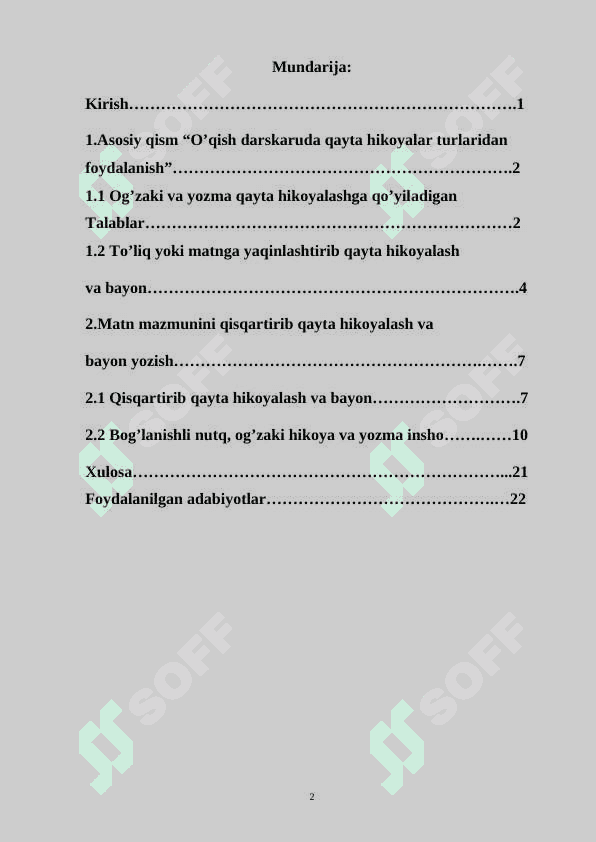 O’qish darskaruda qayta hikoyalar turlaridan foydalanish 2