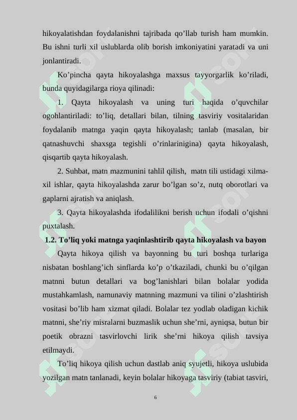 O’qish darskaruda qayta hikoyalar turlaridan foydalanish 6