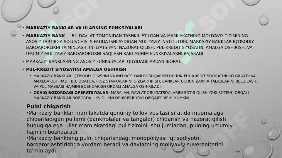 Moliyaviy tashkilotlar va moliyaviy infratuzilma 8