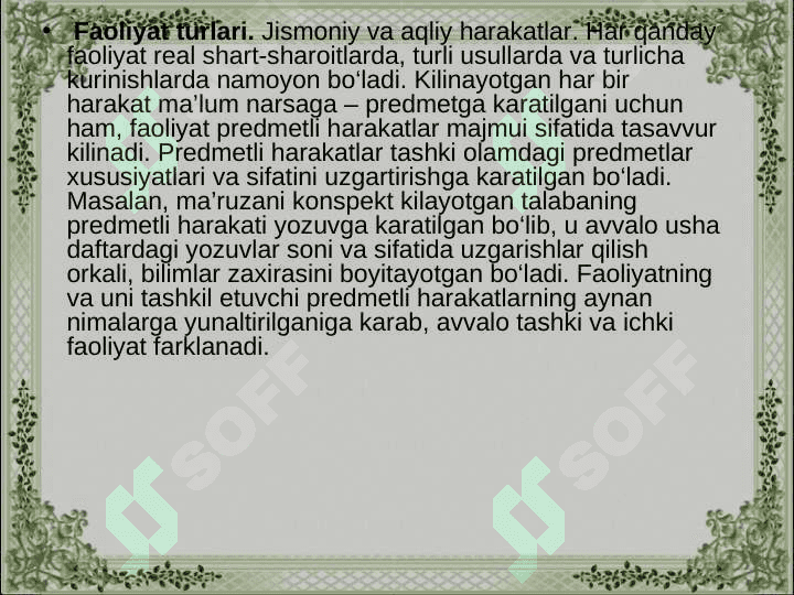 FAOLIYATNING UMUMIY PSIXOLOGIK TAVSIFI 8