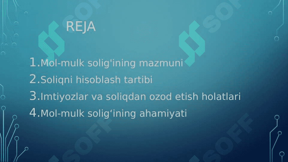 Jismoniy shaxslardan olinadigan mol-mulk solig’I 2