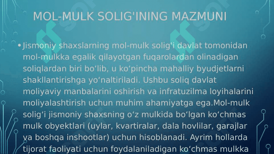 Jismoniy shaxslardan olinadigan mol-mulk solig’I 3