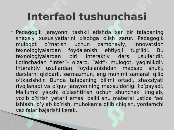 INTERFAOL METODLAR BILAN O'QITISH 2