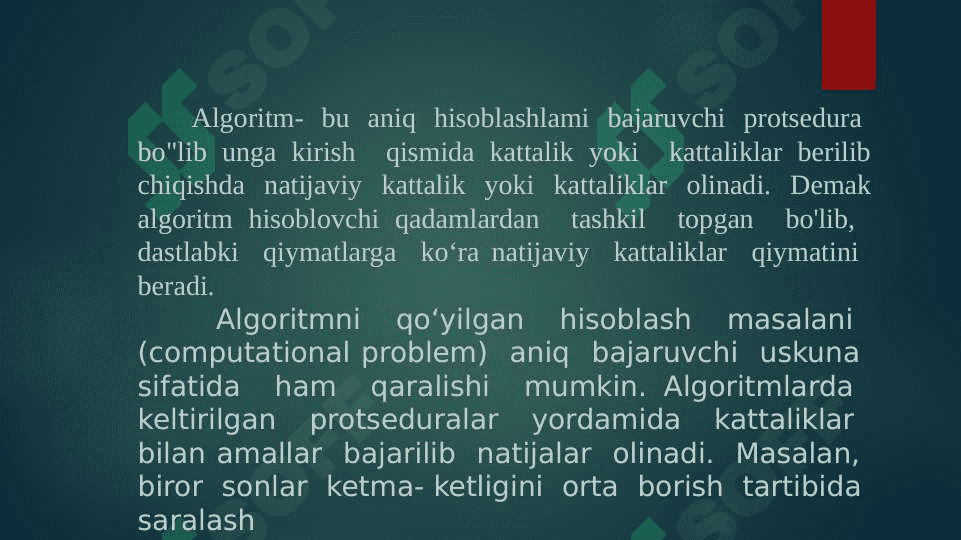 Berilganlarning strukturasi uchun algaritim. 2