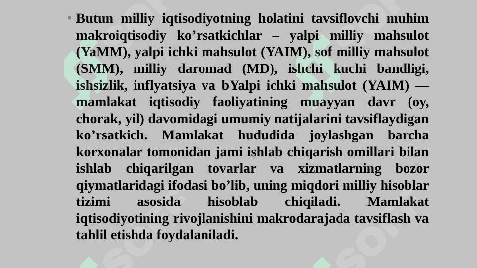YALPI ICHKI MAHSULOT VA YALPI MILLIY MAHSULOTNI HISOBLASH USULLARI 3