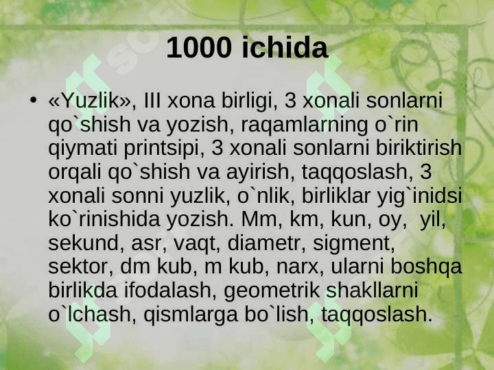 Ko'p xonali sonlar konsentrida masalalar ishlash metodikasi 4