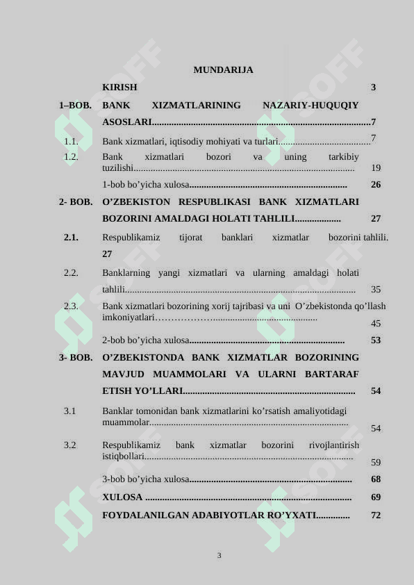O’ZBEKISTONDA BANK XIZMATLARI BOZORINI RIVOJLANTIRISH NING YO’NALISHLARI 3