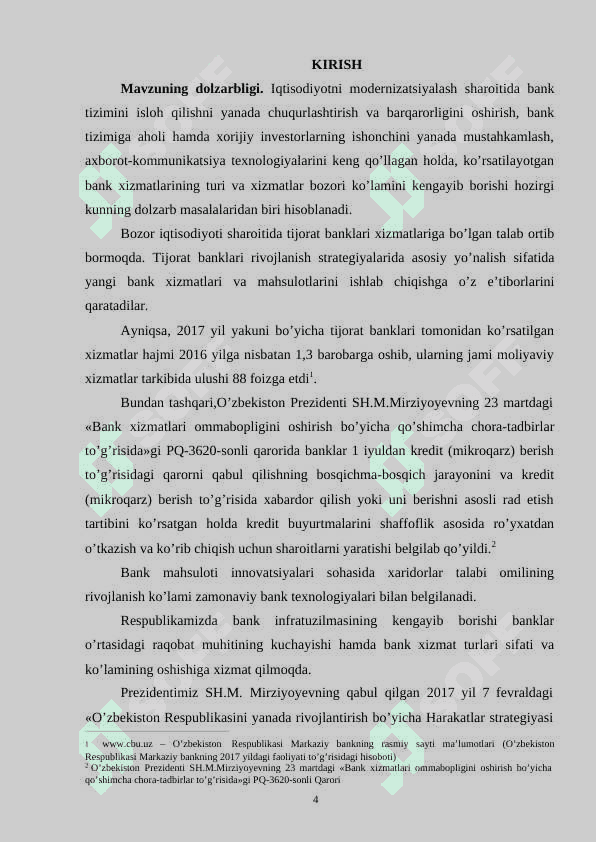 O’ZBEKISTONDA BANK XIZMATLARI BOZORINI RIVOJLANTIRISH NING YO’NALISHLARI 4