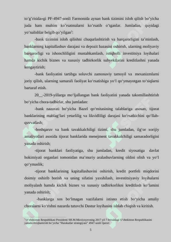 O’ZBEKISTONDA BANK XIZMATLARI BOZORINI RIVOJLANTIRISH NING YO’NALISHLARI 5