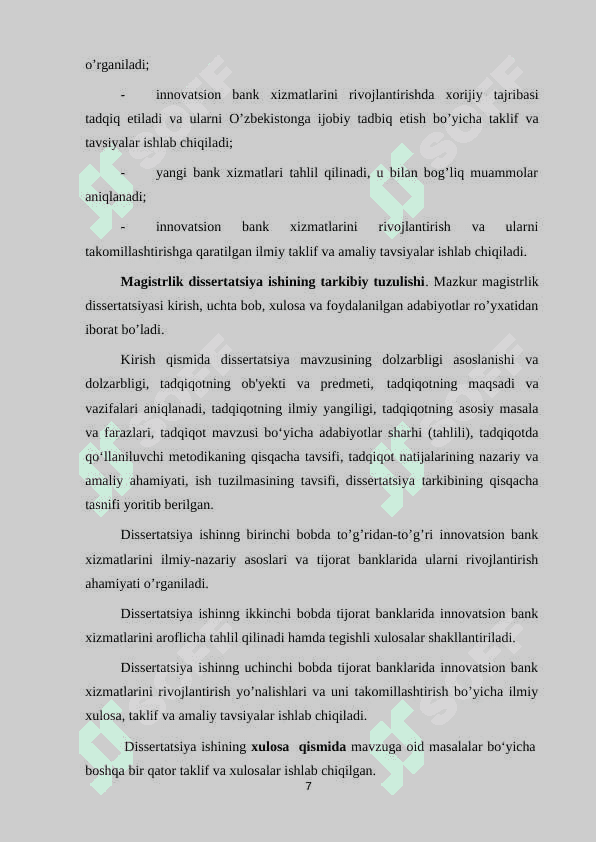 TIJORAT BANKLARIDA INNOVATSION BANK XIZMATLARINI RIVOJLANTIRISH YO’NALISHLARI 7
