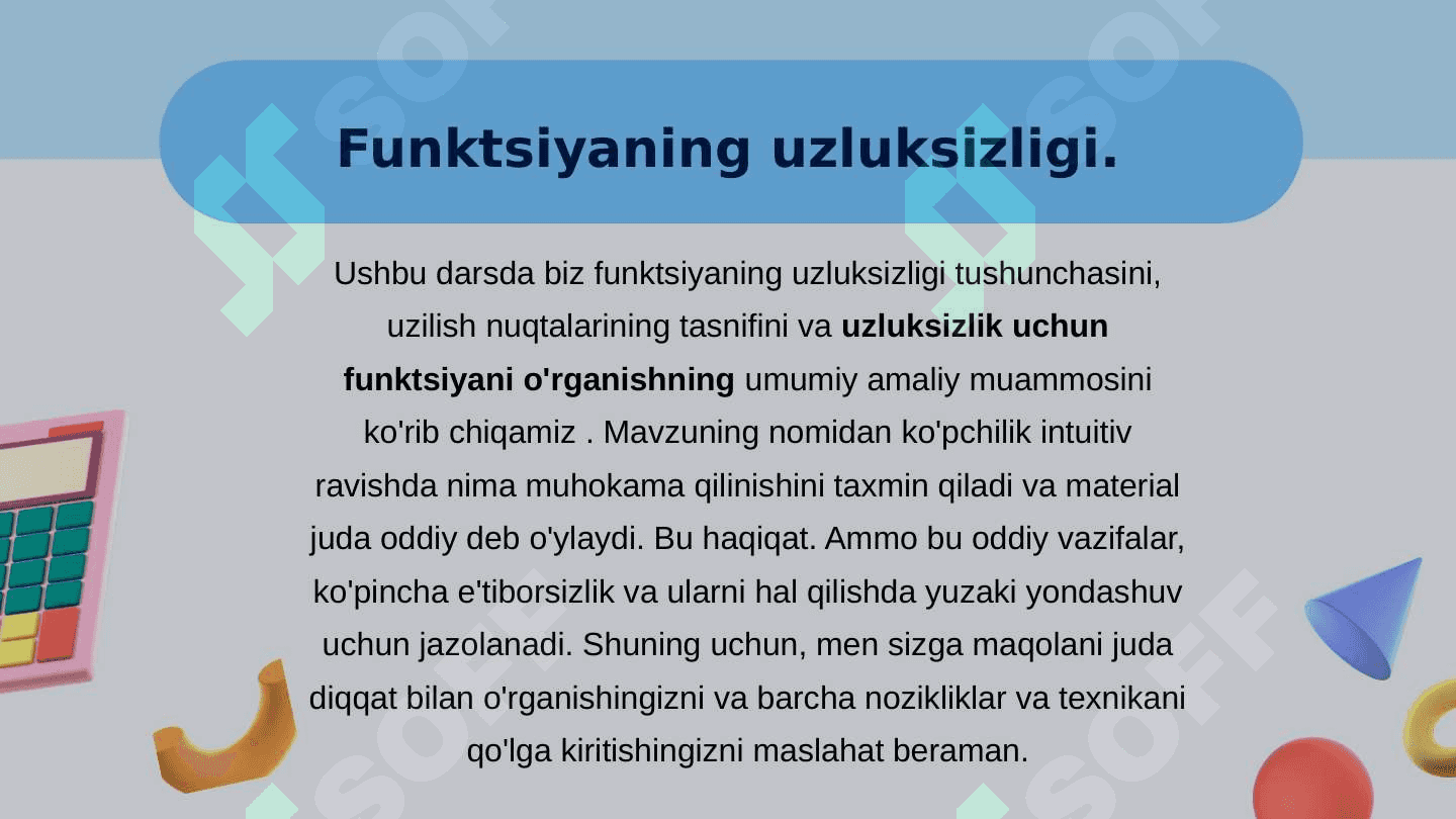 Funksiyaning nuqtadagi uzluksizligi 3