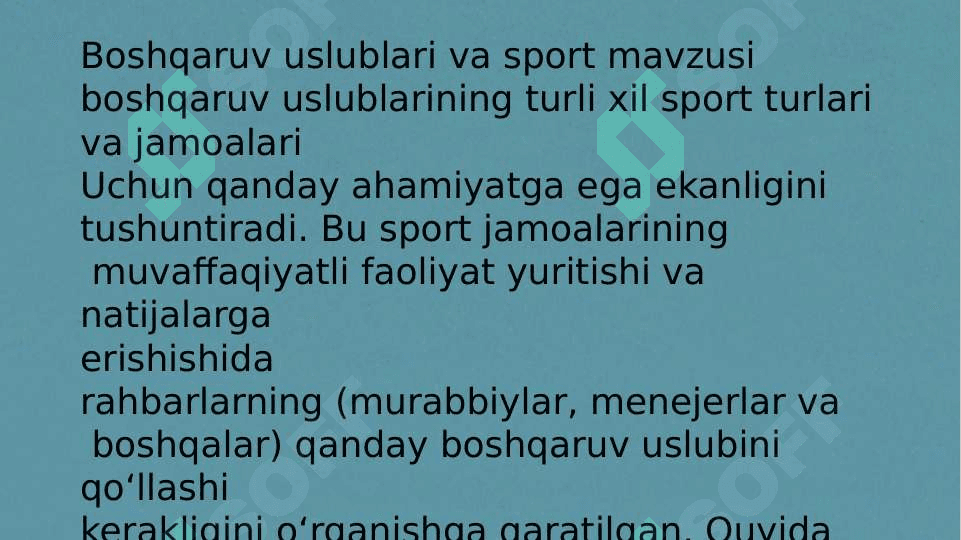 Boshqaruv uslublari va sport 2