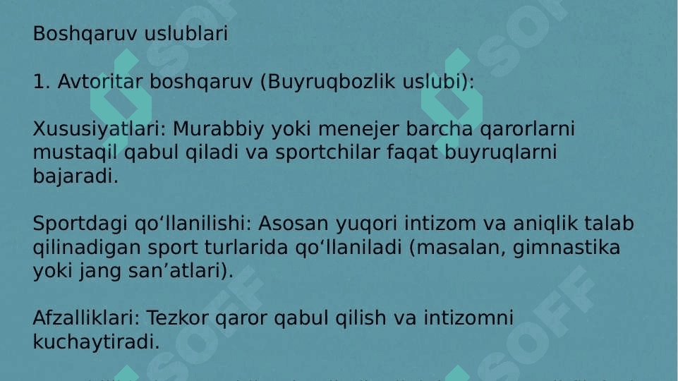 Boshqaruv uslublari va sport 3