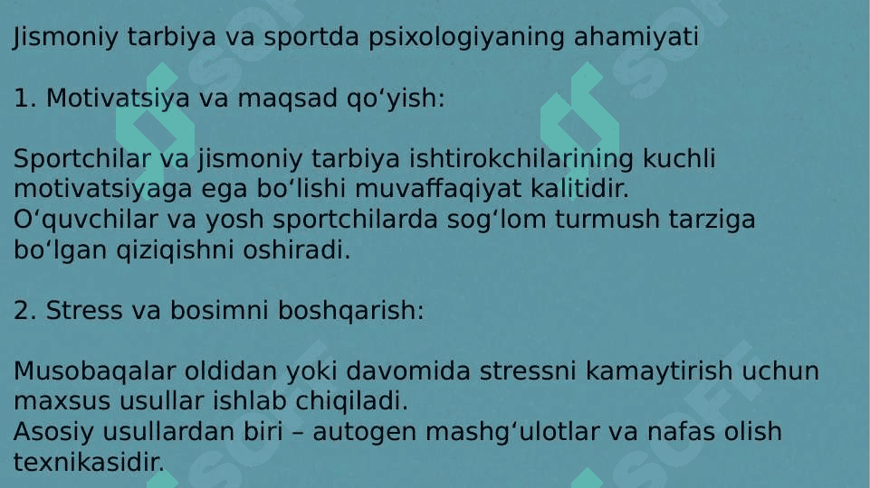 Jismoniy tarbiya va sportda psixologiya 4