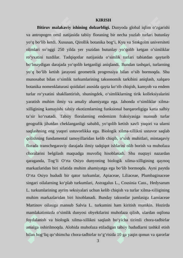 Surxondaryo viloyati florasi tarkibidagi Salvia L. turkum turlarining zamonaviy tahlili 3