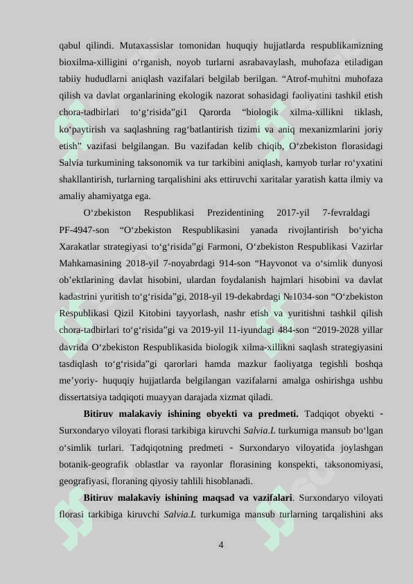 Surxondaryo viloyati florasi tarkibidagi Salvia L. turkum turlarining zamonaviy tahlili 4
