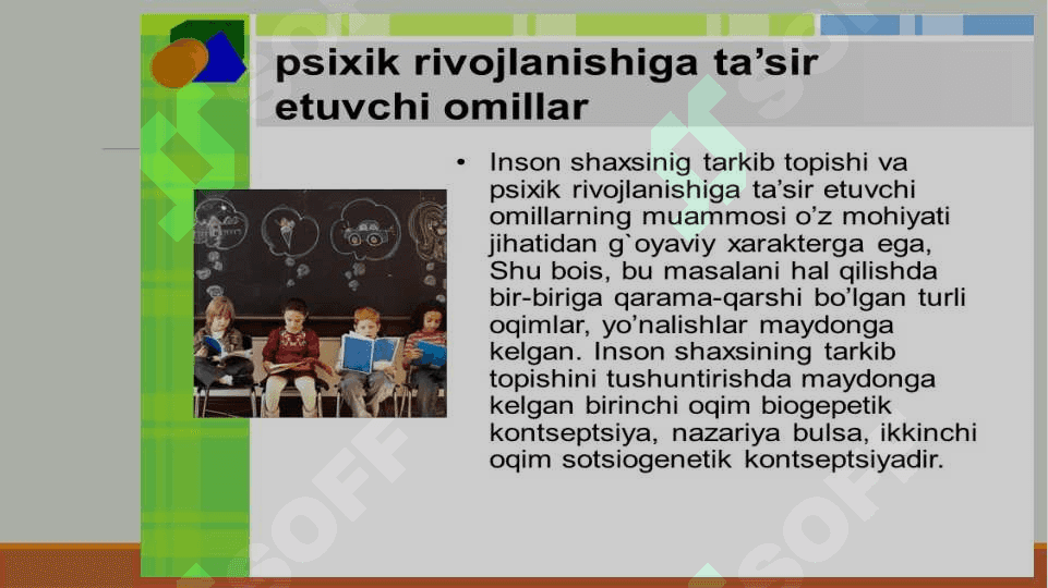 « Inson psixikasining ontogenezda rivojlanishi' 5