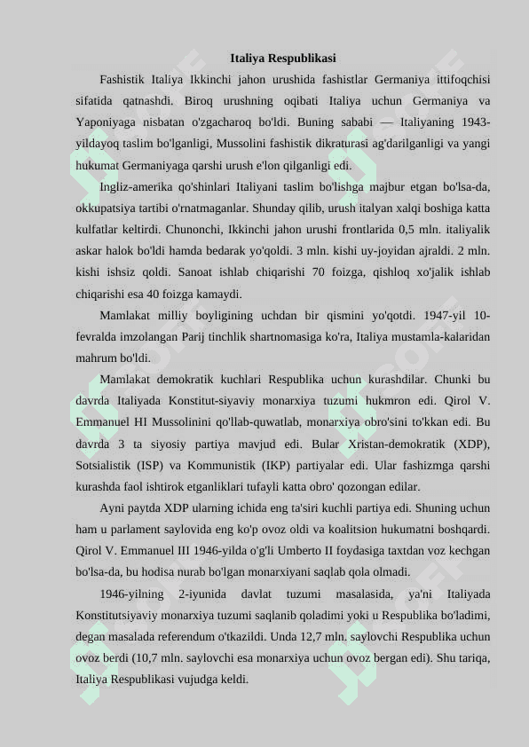 Italiya Respublikasi 2