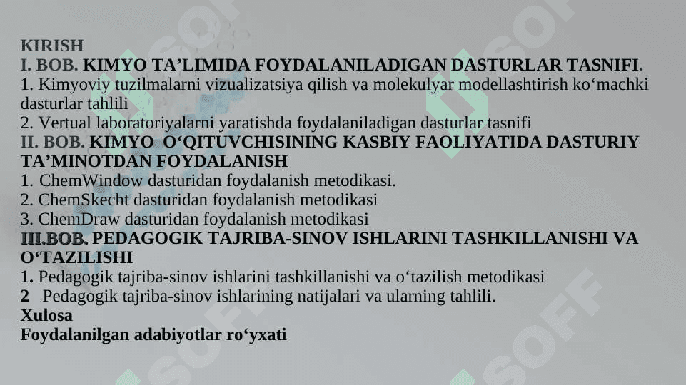 Raqamli ta’lim huhitida kimyo o‘qituvchisining kasbiy faoliyati da dasturiy ta’minotlardan foydalanish 2
