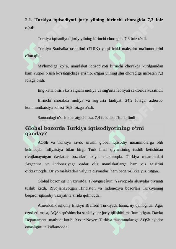 Turkiya davlatining makroiqtisodiy tahlili. 4