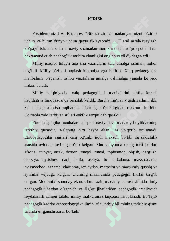 O’zbek xalq pedagogikasining imkoniyatlari va istiqbollari 2