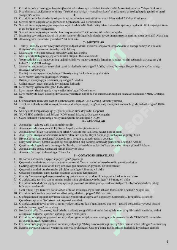 5-sinf tarixdan hikoyalar savol-javob 3