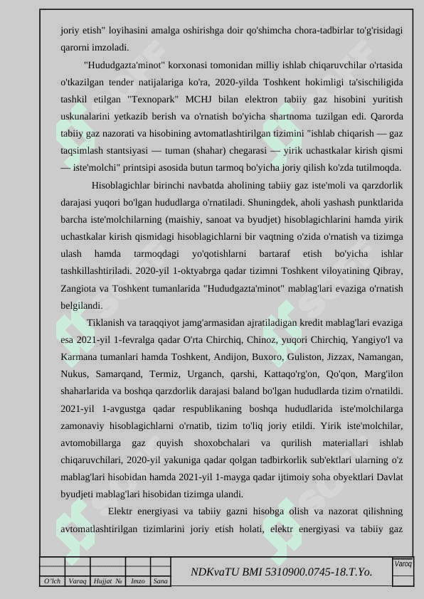 Rotasion gaz hisoblagichlari, ularni o‘lchash va qiyoslash usullari. 4