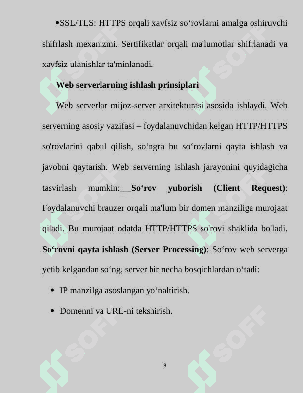 Web serverlarni boshqarish. Asosiy tushunchalar 8
