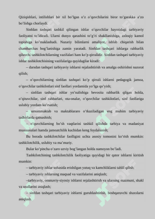 Sinfdan tashqari tarbiyaviy ishlarning mazmuni, shakli va metodlari 6
