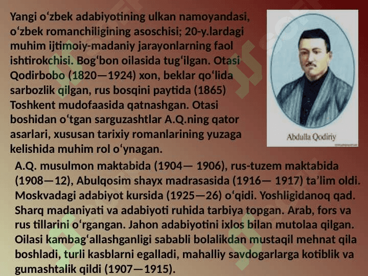 Abdulla Qodiriy hayoti va ijodi 4