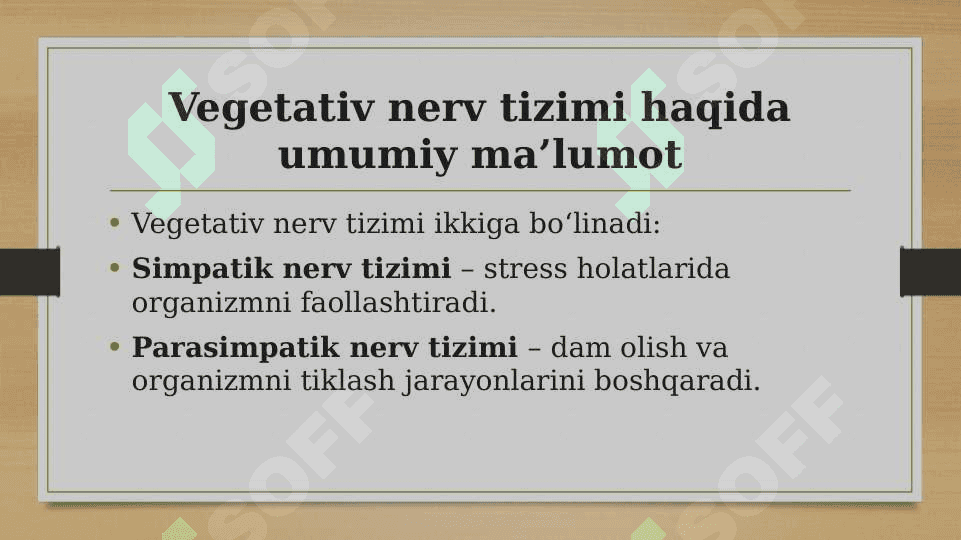 Vegitativ oliy markazlar va ularning funksional ahamiyati 3