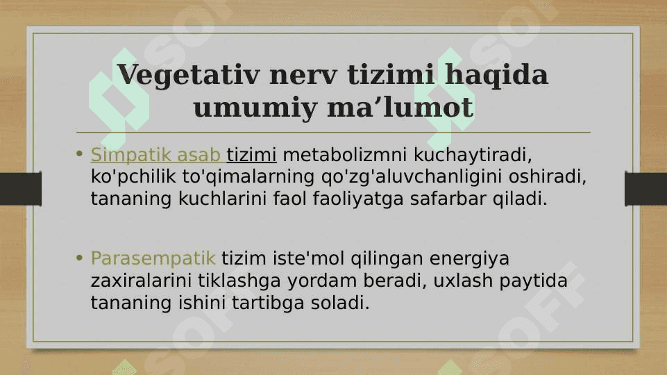 Vegitativ oliy markazlar va ularning funksional ahamiyati 4