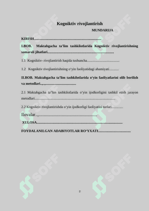 Kogniktiv rivojlantirish 2