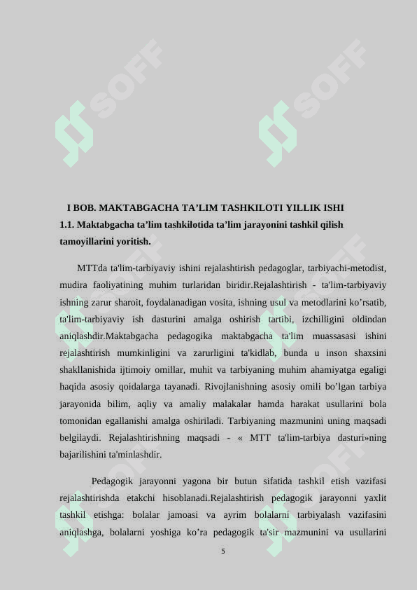 Maktabgacha ta’lim tashkiloti yillik ish rejasining moxiyati, maqsad va 5