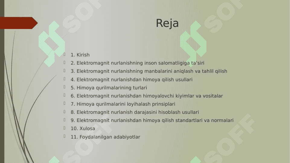 Elektromagnit nurlanishlardan himoya qilish kurilmalarini hisoblash. Elektromagnit nurlanishdan himoyalanish 2