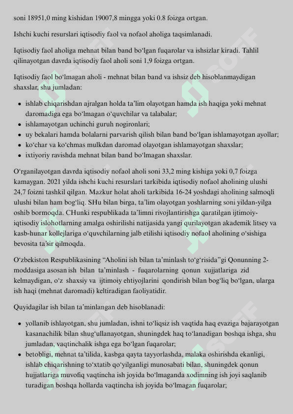 Bandlik va ishsizlik. Ularning darajalari va turlari. 6