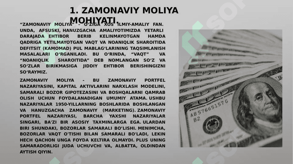 ZAMONAVIY MOLIYA 3