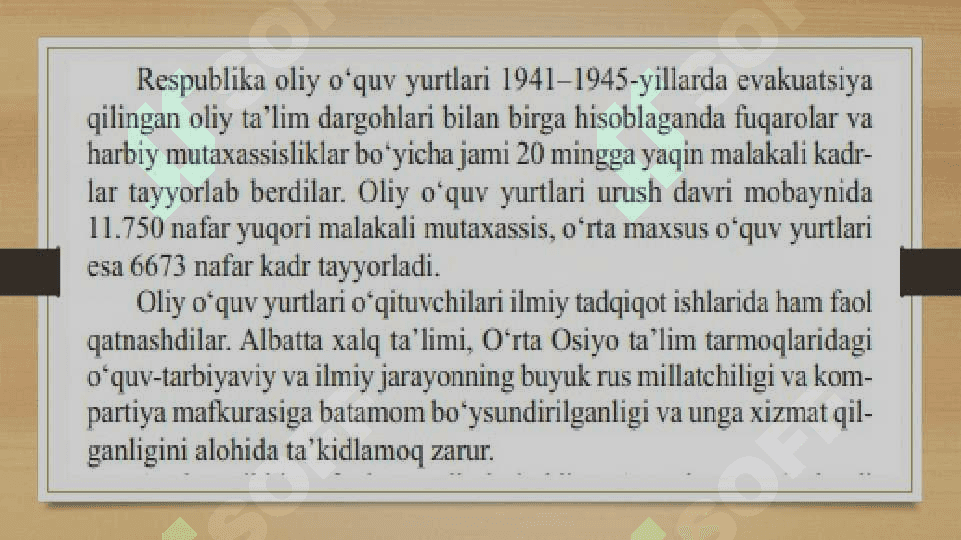 II jahon urushi yillarida fan, ma`orif va madaniyat 7