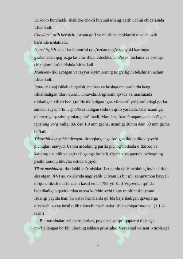 O’quvhchilarga Tikuvchilikda ishlatiladigan asbob-uskunalar va ulardan fishlatish mavzusini o’qitishda noan’anaviy o’qitish metodikasidan foydalanish 7
