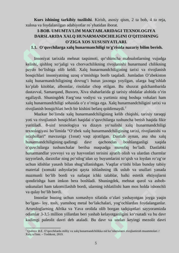 Xalq hunarmandchiligi texnologiyasi mavzusini o'qitish metodikasi (zardo'zlik)  KURS ISHI 5