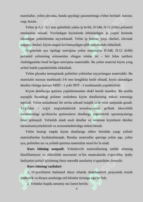 Yelimlovchi materiallarning tarkibi ularning klasifikatsiyasi va ishlatilishi 4