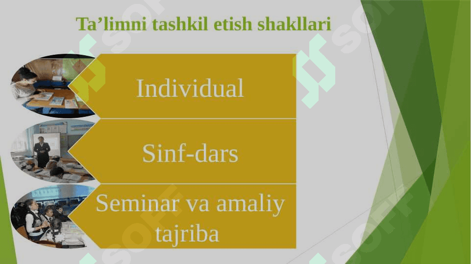 Ta’lim shakllari turlari haqida tushuncha. 4