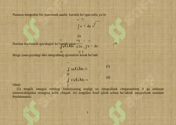 Amalda kop uchraydigon taqsimot qonunlari 3