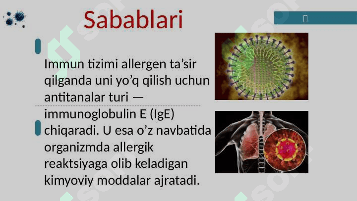 Allergik kasalliklar kelib chiqishi,kechishi va diagnostikasi. 4