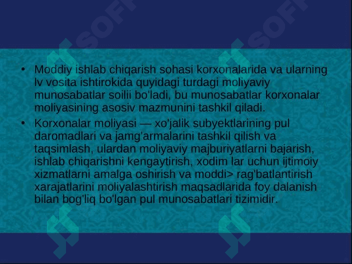 Korxonalarda moliyaviy xoʻjalik faoliyatining asoslari 4