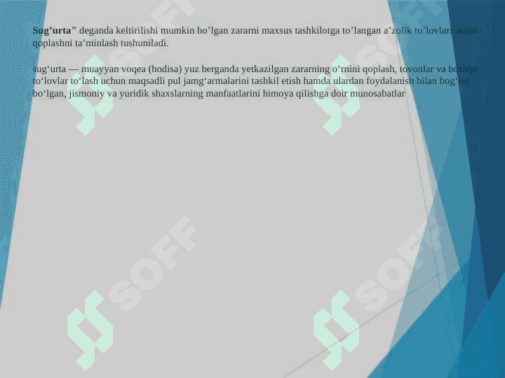 Sug’urta faoliyatining huquqiy asoslari 2