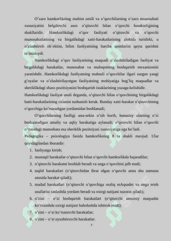 Tarbiyaviy ishlarni tashkil etishda hamkorlik pedagogikasining o’rni 6