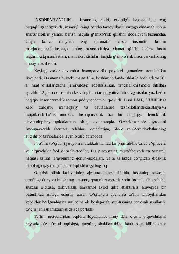 Insonparvarlik tamoyili 2